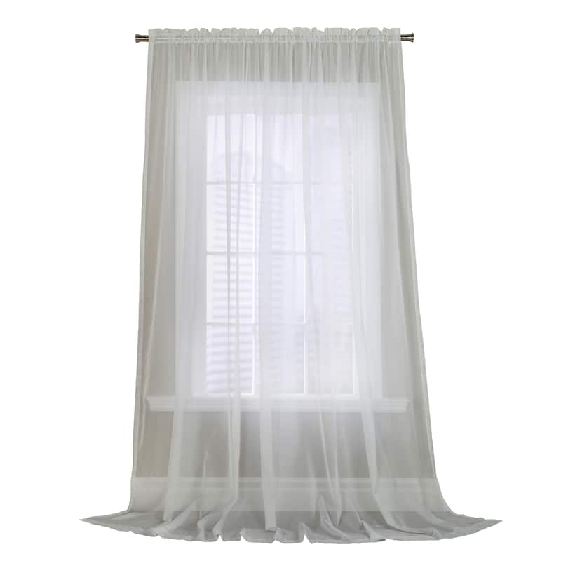 Rhapsody Rod Pocket European Style High Curtain Voile - 104" x 84" - White