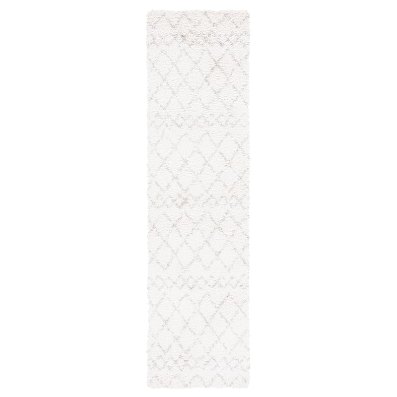 SAFAVIEH Berber Shag Ilmie Light Grey/Cream Rug