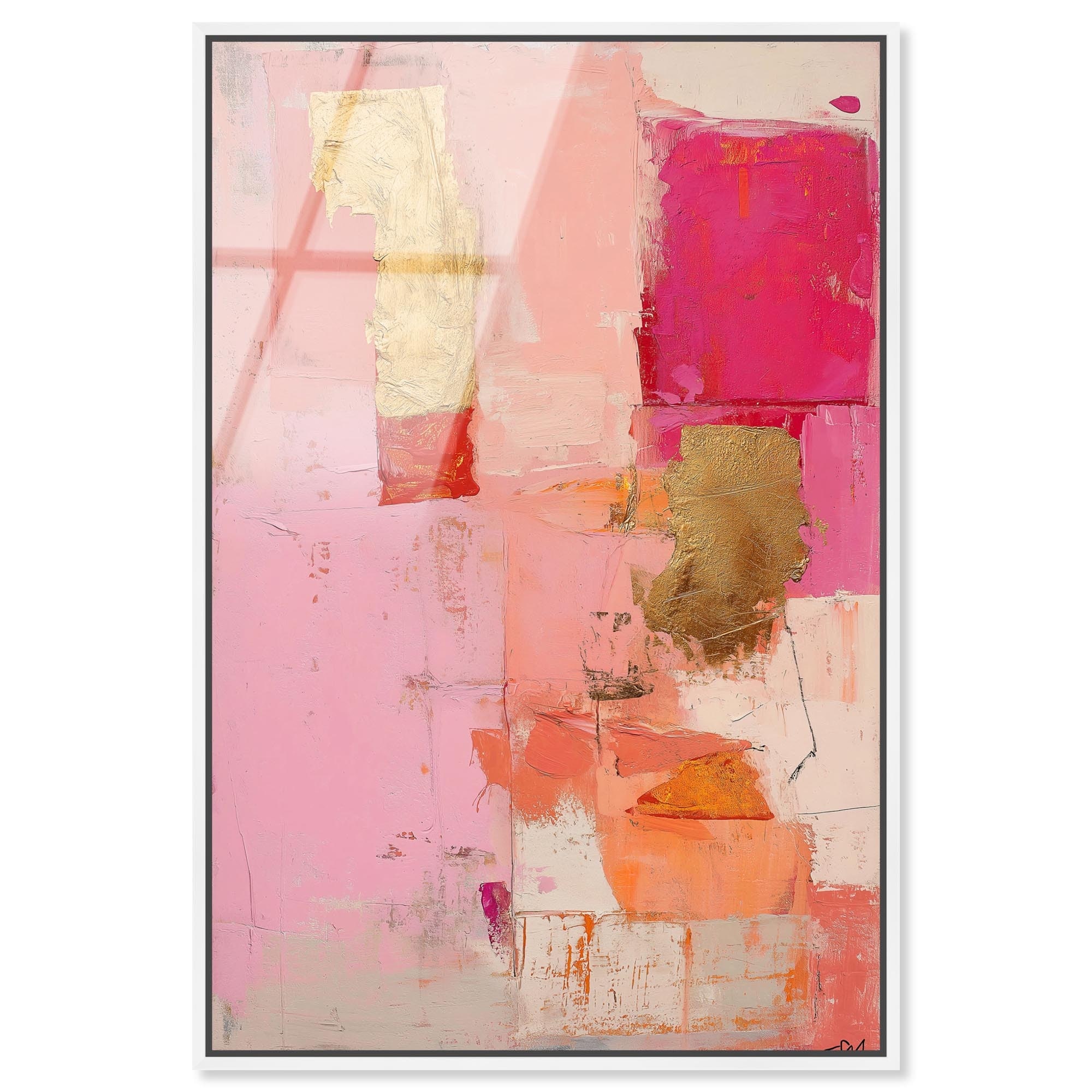 Petal Patchwork I Abstracts Framed Acrylic Wall Art by Art Remedy