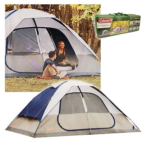 Coleman 2000006233 Glacier Creek 14' x 10' 8 Person 2 Room Camping Tent - Blue