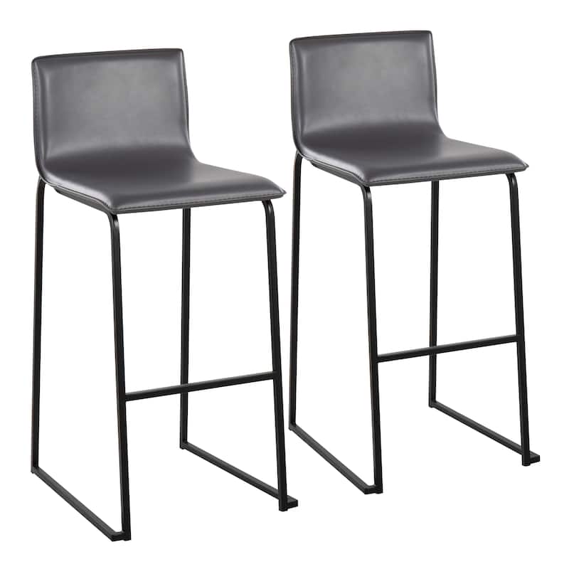 Silver Orchid Mara Upholstered 29" Fixed-Height Bar Stool - Set of 2
