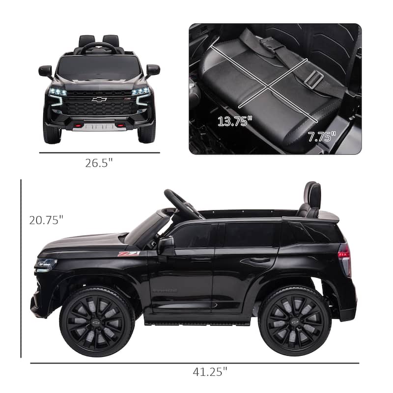 Aosom Chevrolet TAHOE Licensed Kids Ride on Car, 12V Battery Powered Kids Electric Car with Remote Control