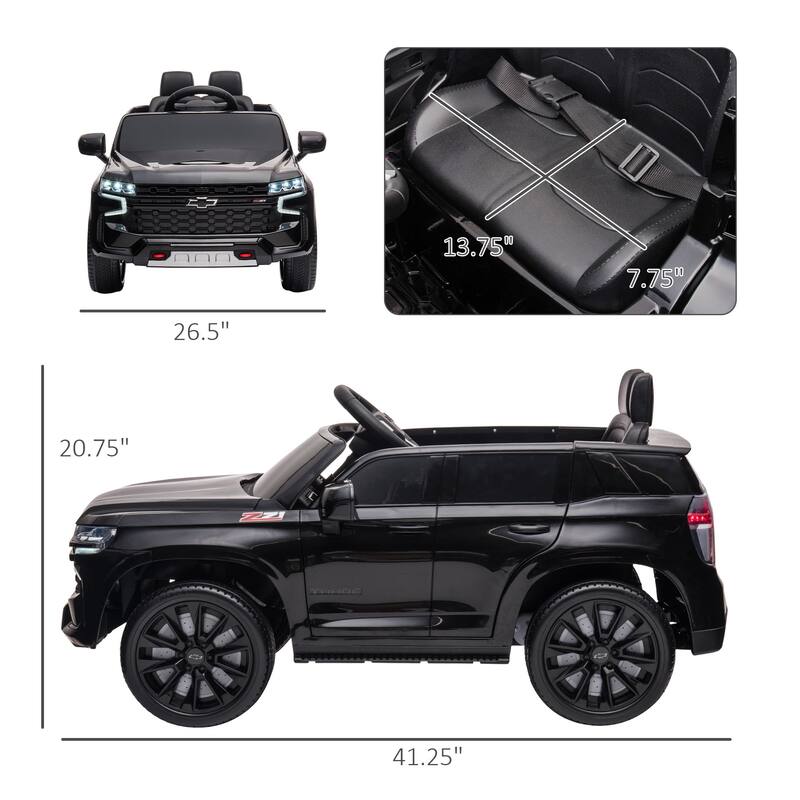 Chevrolet TAHOE 12V Kids Ride-On Car with Remote Control, Music, Lights, Suspension, for Ages 3-6