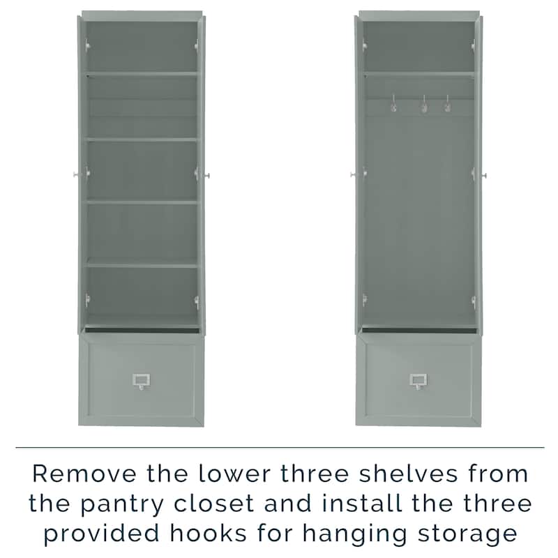 Crosley Harper Convertible Pantry Closet - 12.5" x 22" x 74"