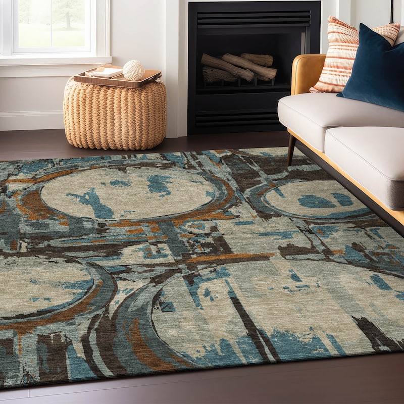Machine Washable Indoor/ Outdoor Chantille Contemporary Rug