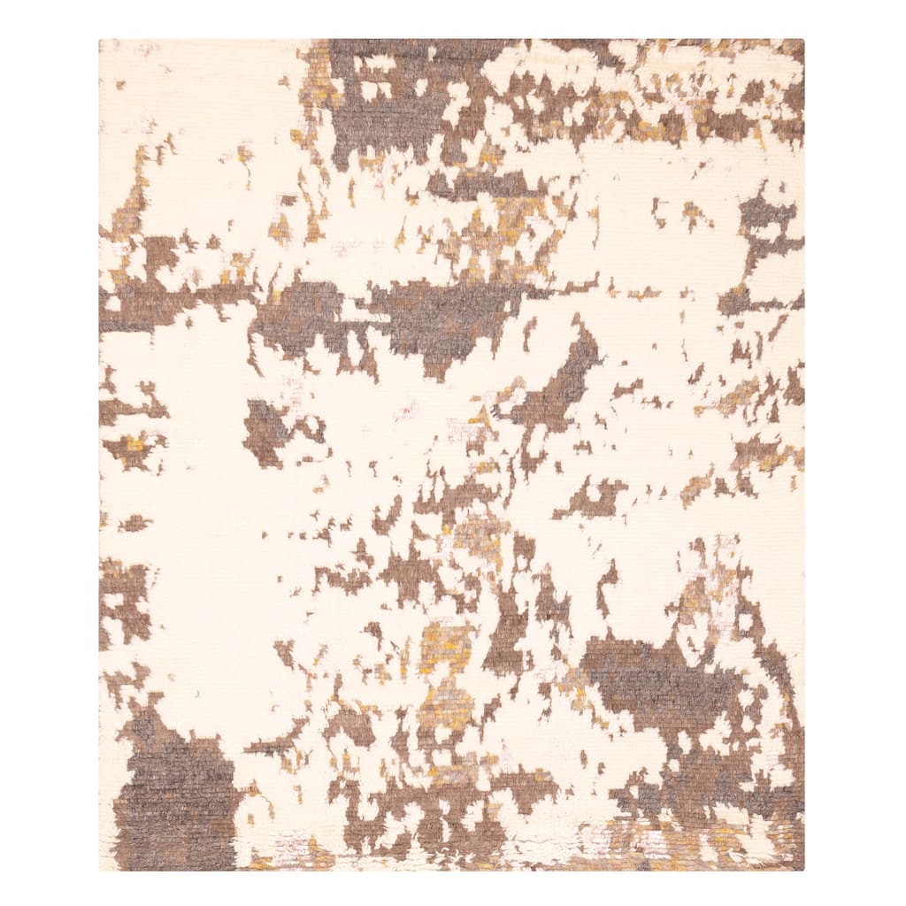 ECARPETGALLERY Hand-knotted Tangier Cream Silk, Wool Rug - 8'1 x 9'11