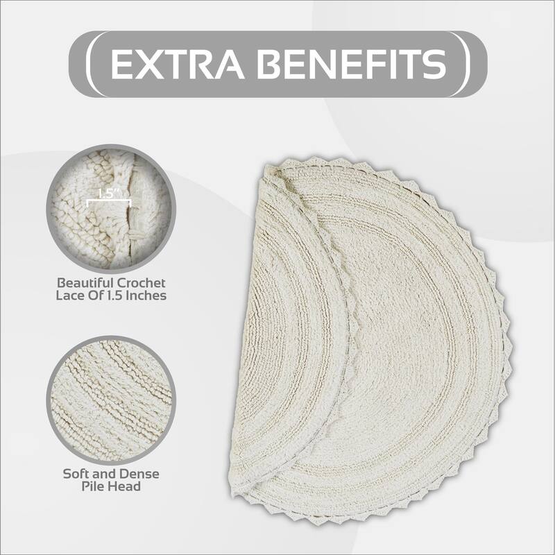 Better Trends Bath Rugs 100% Cotton Soft & Water Absorbent Reversible Tufted Bathroom Rug for Shower, Sink Mats Lilly Crochet