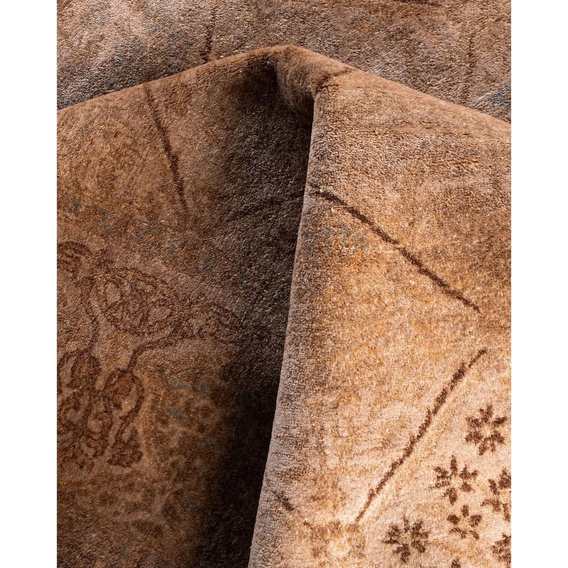 Fine Vibrance One-of-a-Kind Hand-Knotted Area Rug - Beige, 5' 3" x 7' 8" - 5' 3" x 7' 8"