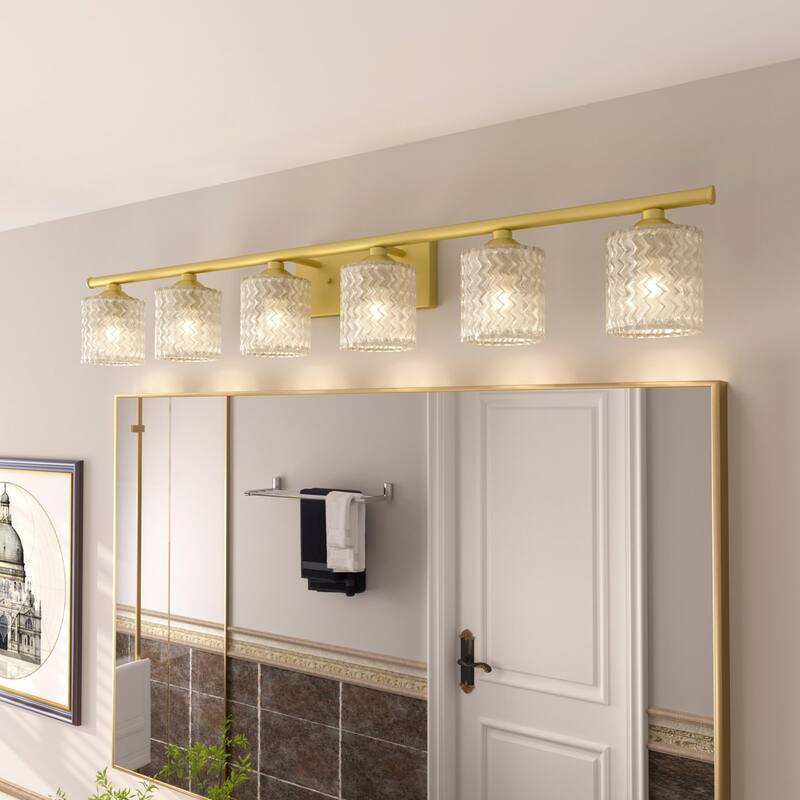 Acroma 6-light Modern Statement Crystal Bathroom Vanity Light - 45 inches