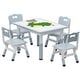 preview thumbnail 6 of 8, Kids Table and 4 Chair Set for Ages 2-10 Grey