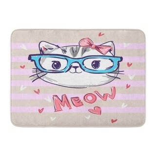 Overstock Kitten Cute Cat Sketch Children Girl Glasses Little Doormat Floor Rug Bath Mat 23 6x15 7 Inch Multi Multi From Overstock Com Daily Mail