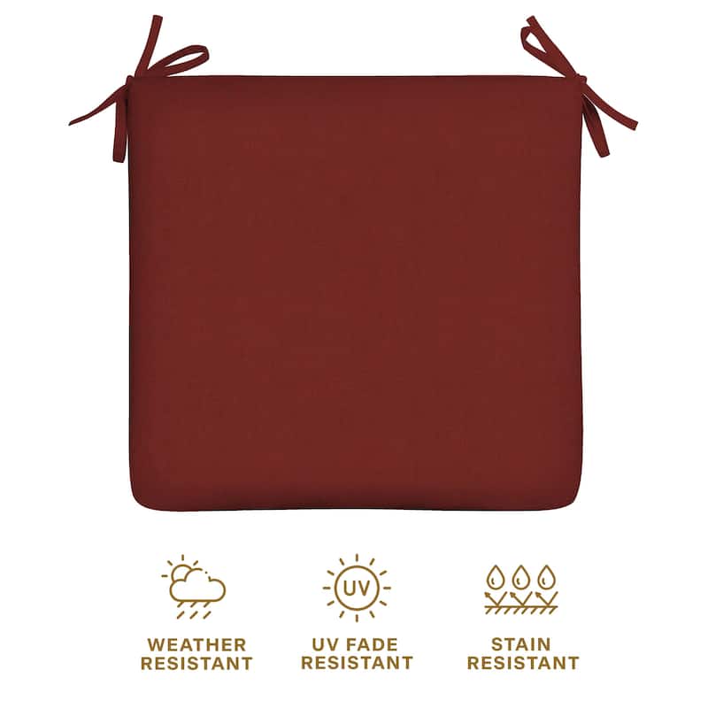 Outdoor Universal Seat Cushion (2-Pack) - 18" wide x 17.5" deep x 2.5" thick
