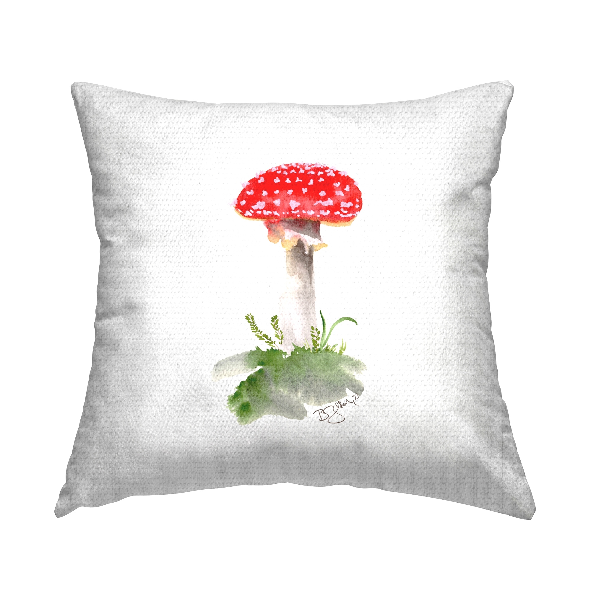 Stupell Red Mushroom on White Printed Outdoor Throw Pillow Design by Two If By Sea Studios