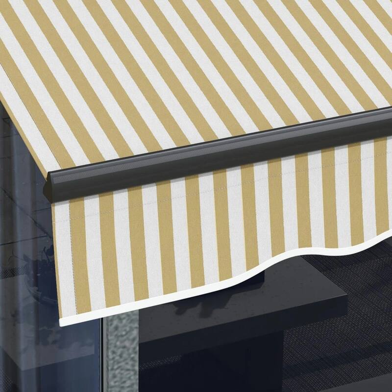 12'x10' Retractable Awning,UV Resistant Sunshade Shelter for Deck,Yard