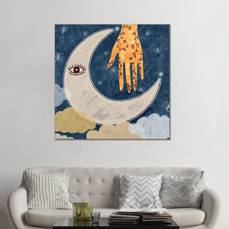 iCanvas "Vintage Moon" by Olivia Burki Canvas Print
