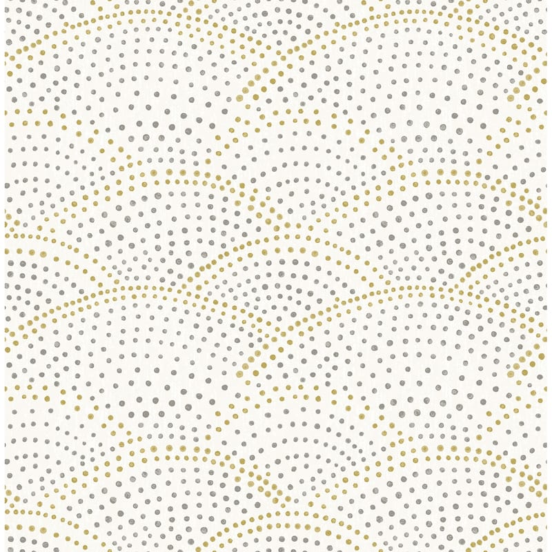 A-Street Prints Bennett Grey Dotted Scallop Wallpaper