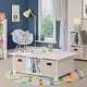 preview thumbnail 12 of 31, RiverRidge Kids Desk, Activity and Play Table with 6 Storage Cubbies White with Taupe Bins
