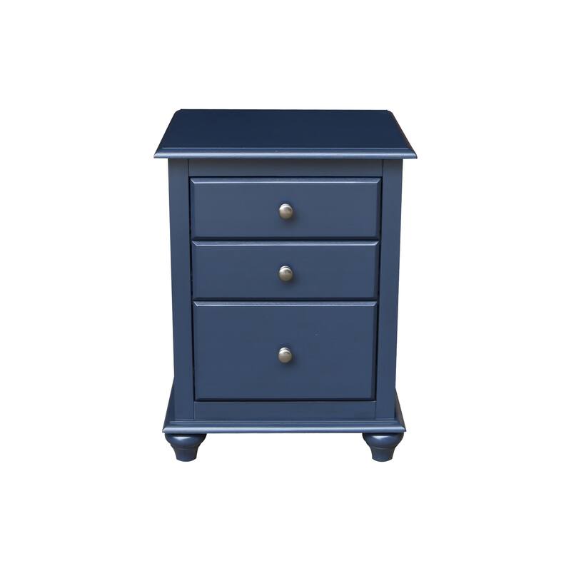 International Concepts Solid Wood 3-Drawer Nightstand - Denim