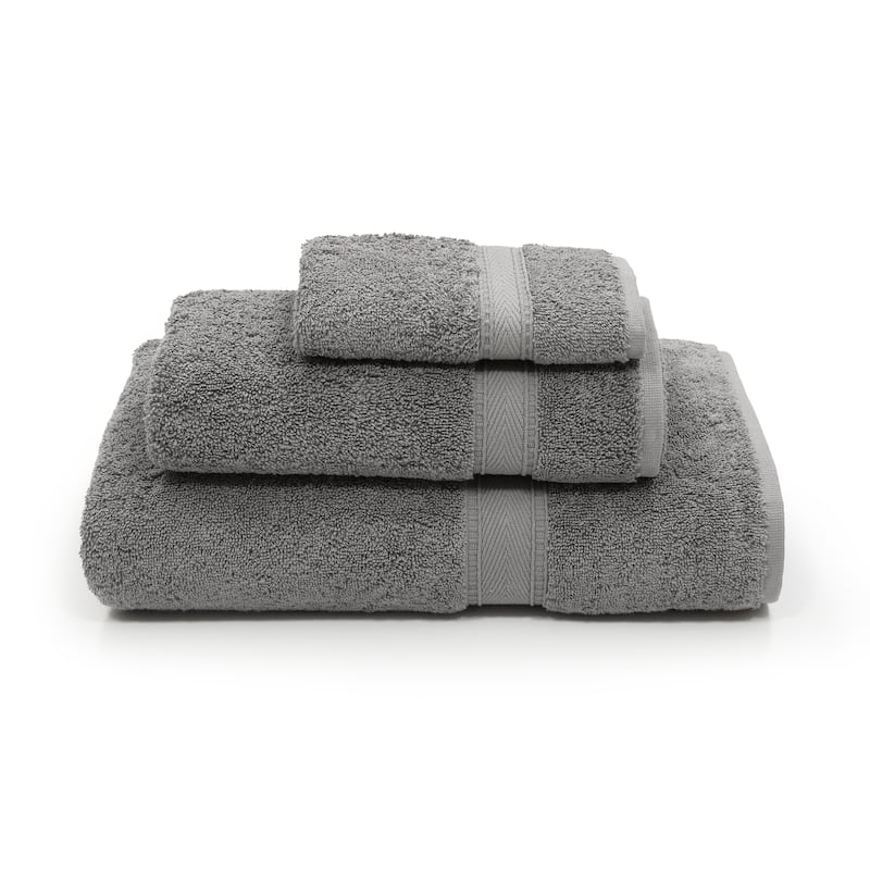 Authentic Hotel and Spa Turkish Cotton 3-piece Towel Set - Charcoal