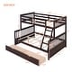 preview thumbnail 17 of 15, Twin Over Full Wood Bunk Bed with Storage Drawers and Ladders,Full-Length Guardrail
