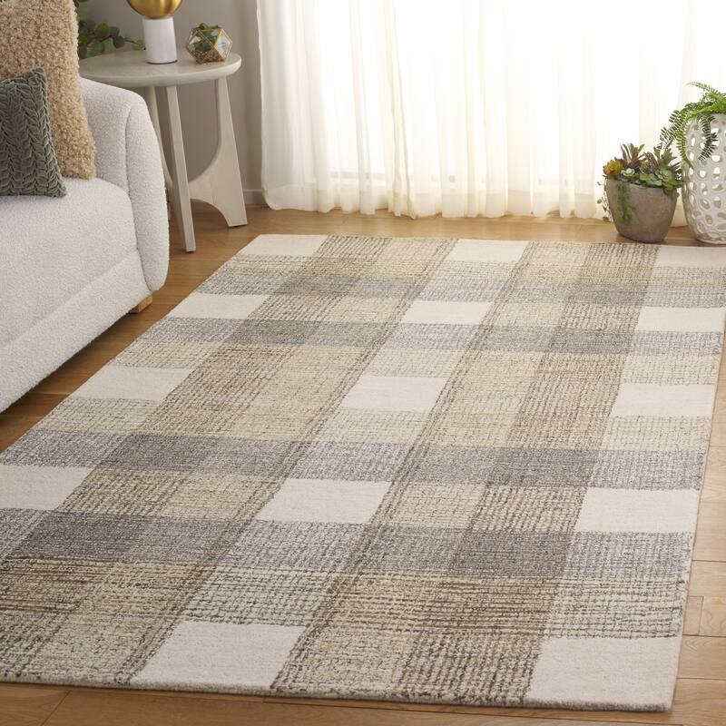 SAFAVIEH Handmade Genre Belmira Farmhouse Checkered Wool Rug