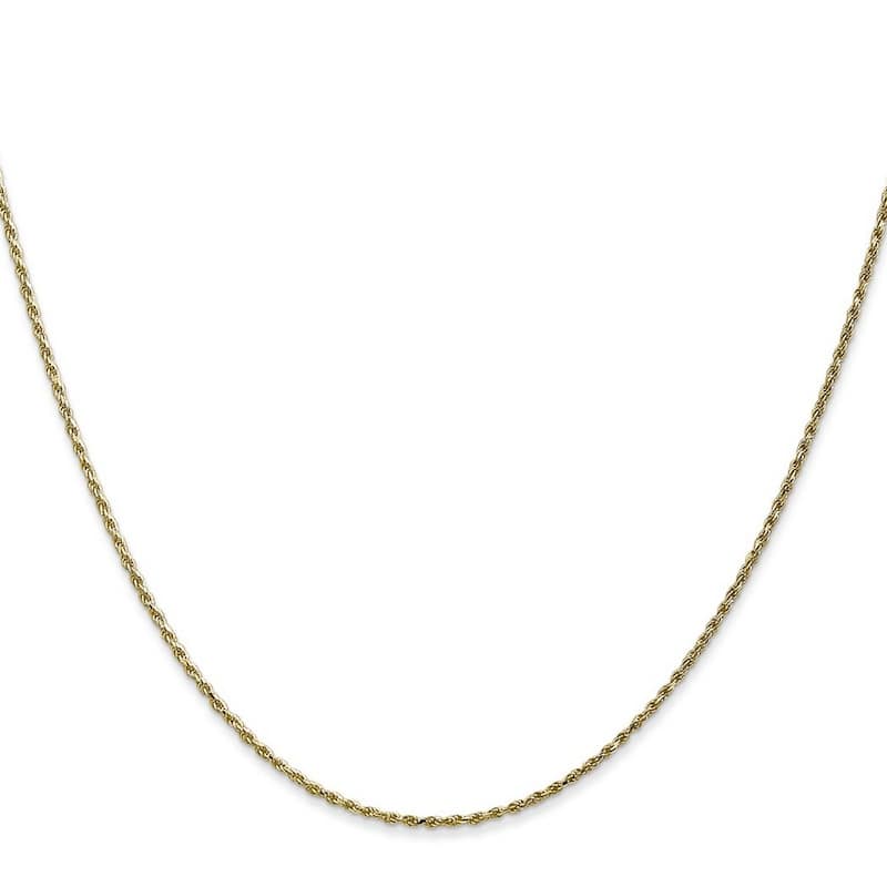 Curata 10k Yellow Gold Solid 1.2mm Diamond-cut Rope Chain Necklace Options 16 18 20 22 24