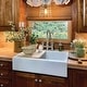 preview thumbnail 7 of 9, Parker Crisp White Fireclay 34" Single Bowl Quick-Fit Farmhouse Apron Workstation Kitchen Sink