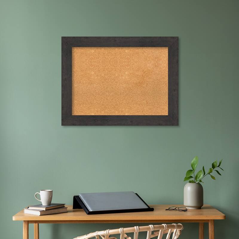 Rustic Plank Framed Natural Corkboard Bulletin Board