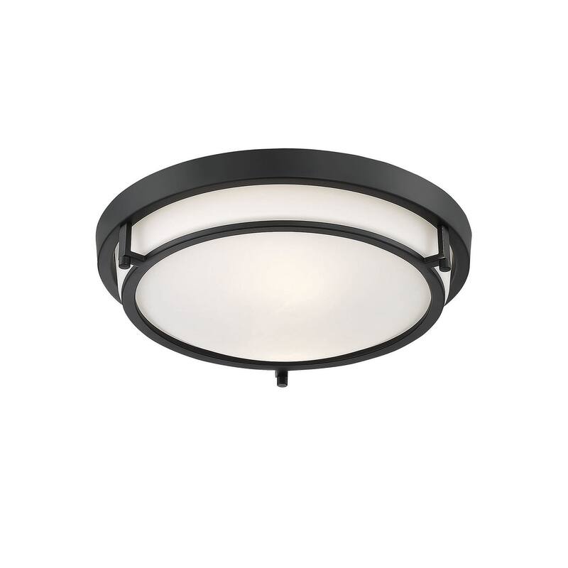 Trade Winds Felton 2-Light 13" Ceiling Light For Hallways and Bedrooms - Matte Black