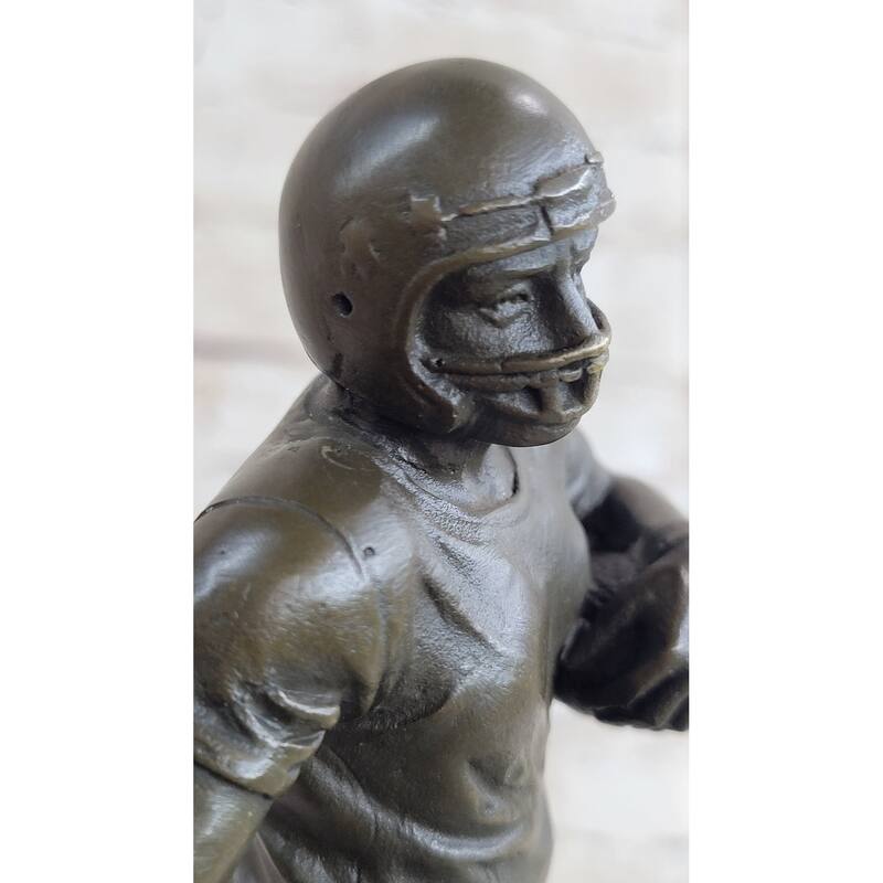 Football Player Nfl Bronze Trophy Sculpture Statue Figure Marble Base 12 Inches X 4 Inches