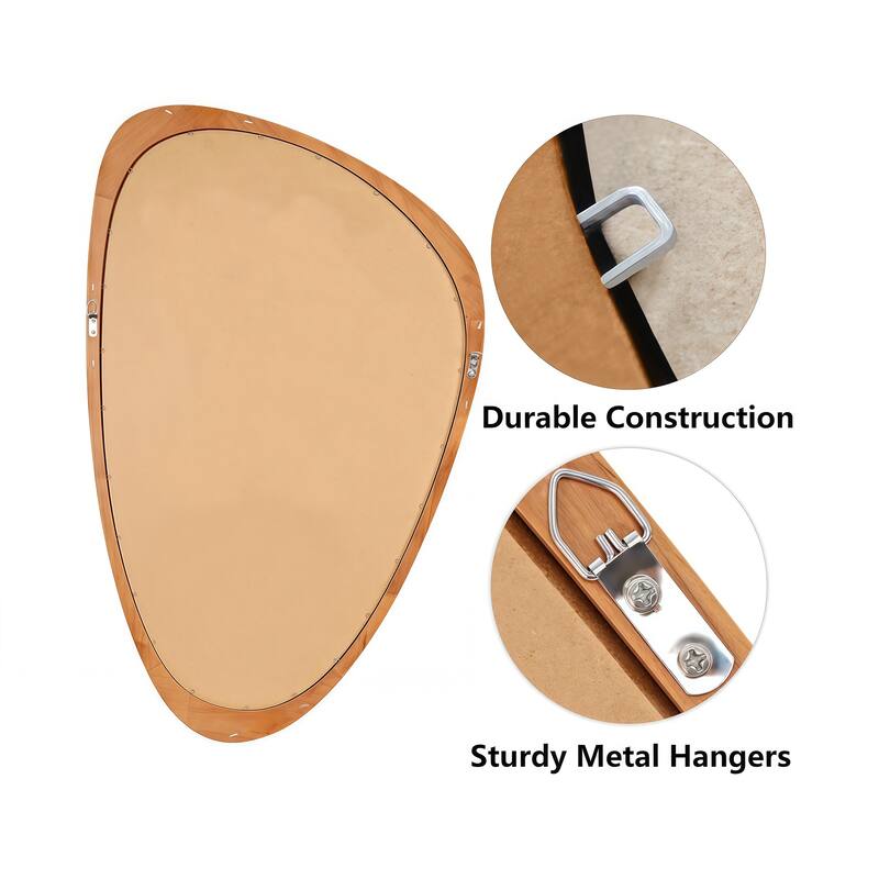 Irregular Solid Wood Frame Decorative Mirror