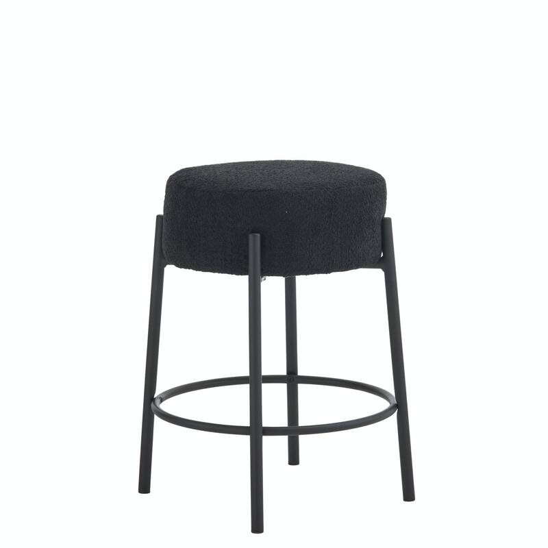 Set of 2 Contemporary Round Bar Stools - 24" Height, Ideal for Kitchens, Coffee Shops, and Bars