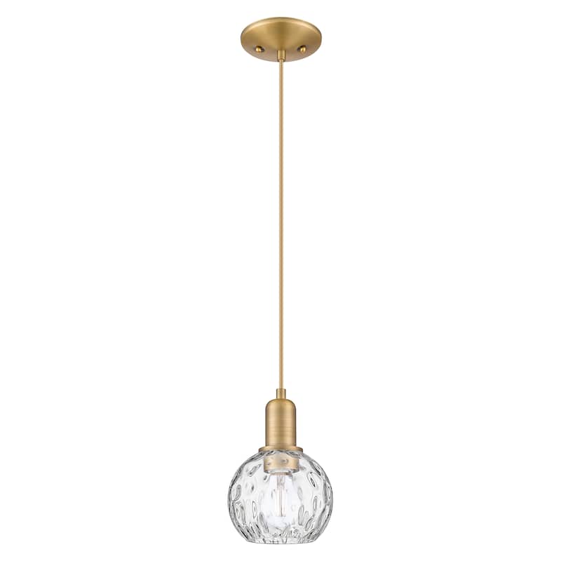 Innovations Lighting Endless Possibilities Arcadia - Athens Water Glass - 1 Light 6" Cord Hung Mini Pendant - Brushed Brass