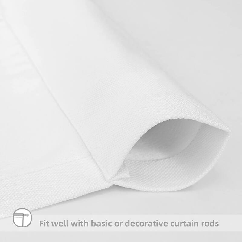 DriftAway Faux Linen Textured Solid Color Blackout Tie Up Curtain for Kitchen Adjustable Balloon Rod Pocket Window Curtains