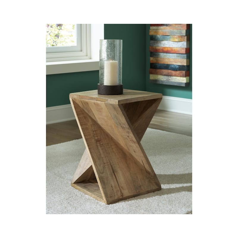 Signature Design by Ashley Zalemont Accent Table - 14"W x 14"D x 22"H - Brown