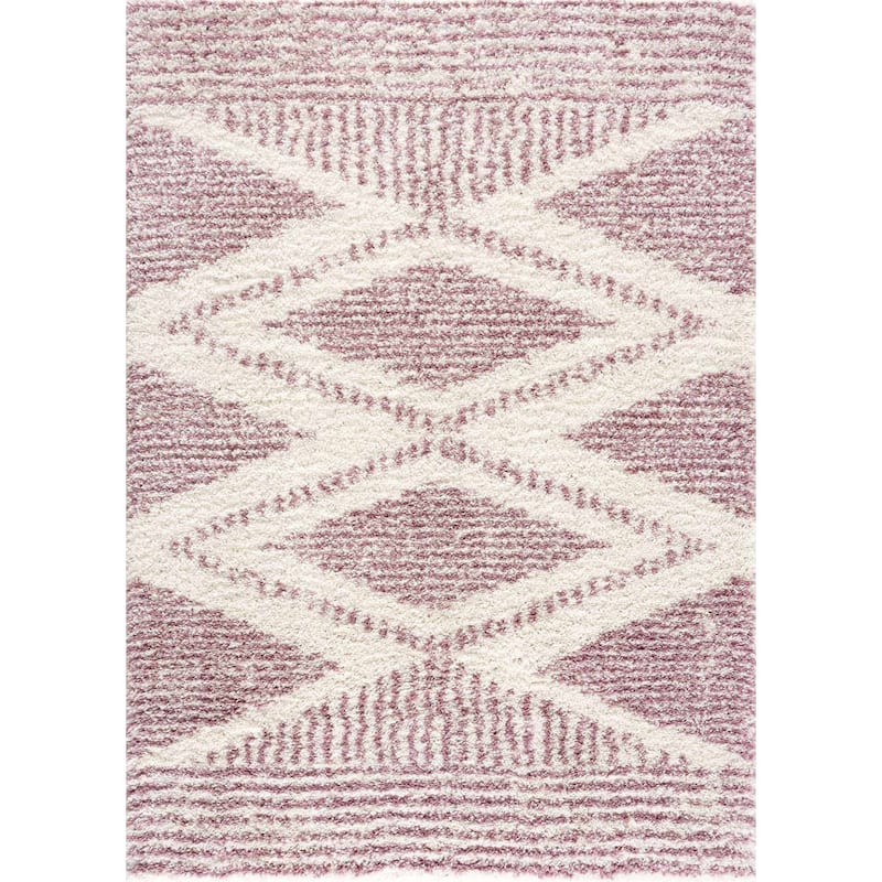 Hauteloom Lux Shag Collection Moroccan Farmhouse Shaggy High Plush Pile Area Rug