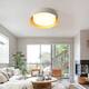 Modern Minimalist Metal Shaded Drum Flush Mount Ceiling Light