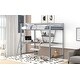 preview thumbnail 4 of 10, Modern Design, Safety for Kids, Sturdy Metal Loft Bed with Built-in Desk and Shelf, Silver