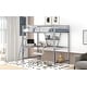 preview thumbnail 4 of 10, Twin Size Loft Bed with Built-in Desk and Shelf, Sturdy Metal & MDF Frame