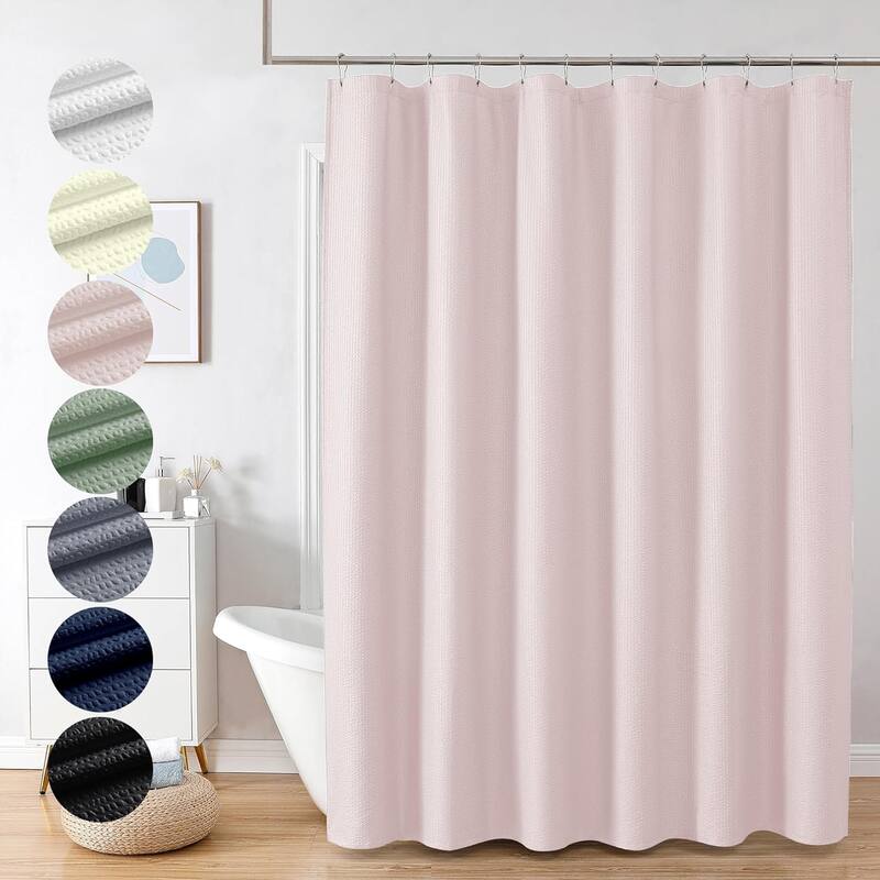 Berry Shower Curtain, Pink Bathroom Curtain with Textured, Embossed