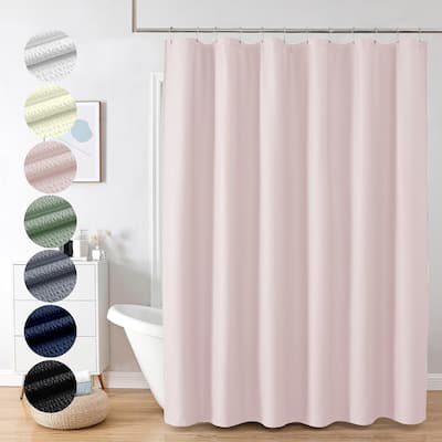 Berry Shower Curtain, Pink Bathroom Curtain with Textured, Embossed
