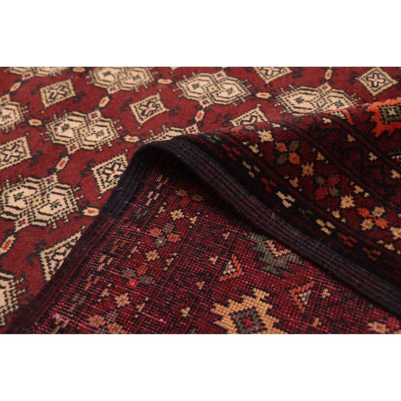 ECARPETGALLERY Hand-knotted Teimani Dark Red Wool Rug - 3'8 x 5'11