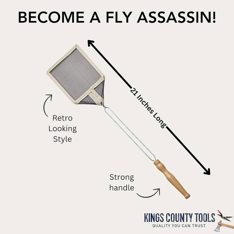 Kings County Tools Old-Fashioned 21-inch Heavy Duty Fly Swatter 5-Pack