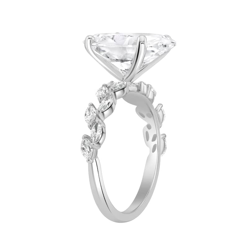 Auriya 14k Gold 6 1/2ctw Lab grown Oval Nature's Inspired Diamond Engagement Ring (E-F VS)
