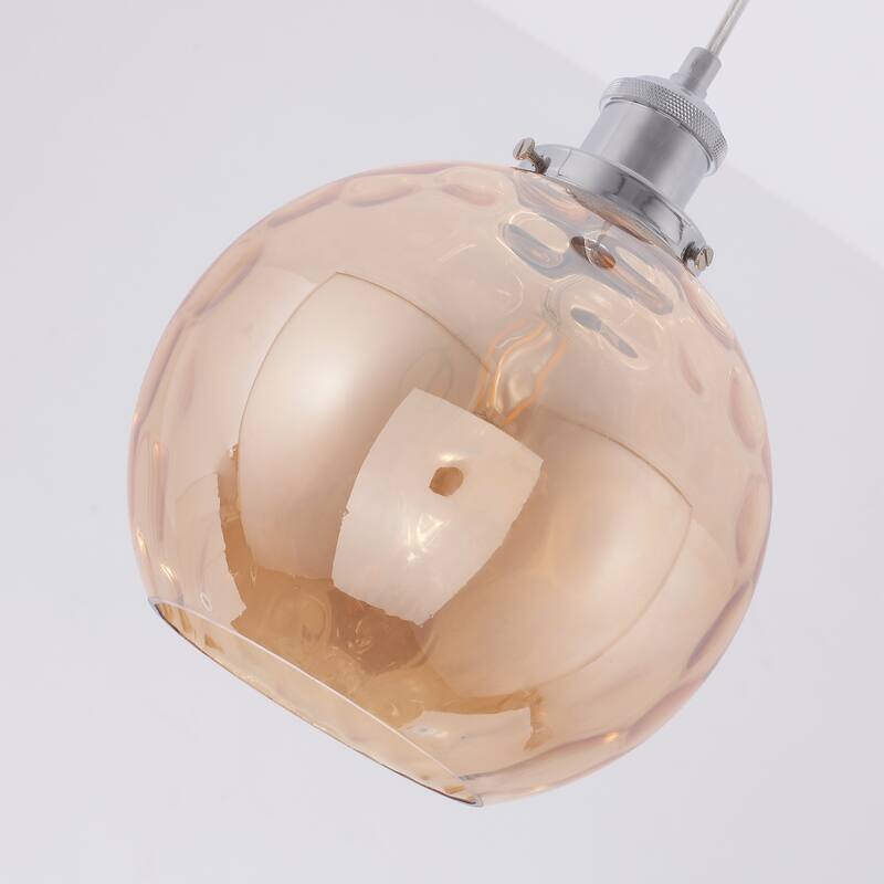 1-Light Metal Hanging Pendant Light with Glass Shade for Kitchen Island