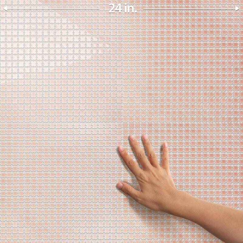 Merola Tile Fioretti Glossy Pink 12" x 12" Porcelain Floor and Wall Tile