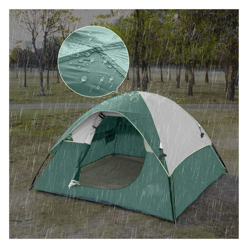 3 person camping dome tent waterproof and windproof easy to set up suitable for all seasons hiking Beach outdoor Dark Green