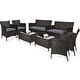 preview thumbnail 43 of 49, Costway 8PCS Rattan Patio Furniture Set Cushioned Sofa Chair Coffee - See Details
