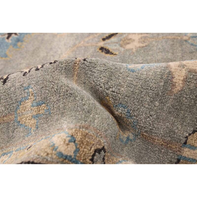 ECARPETGALLERY Hand-knotted Finest Agra Jaipur Teal Wool Rug - 7'11 x 11'8