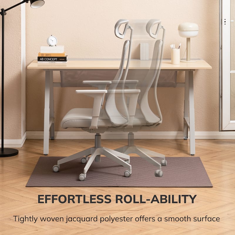 Jani 40"x54" Rug'd Chair Mat-Rug Style Office Chairmat for Carpet & Hard Floors| 0.25" Thick |Non-Slip, Foldable Desk Chair Mat